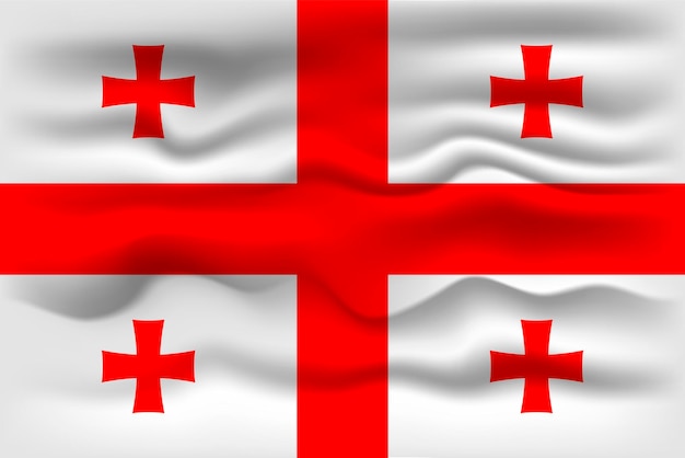 Wapperende vlag van het land Georgië Vector illustratie