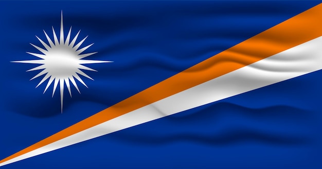 Wapperende vlag van het land Marshalleilanden Vector illustratie