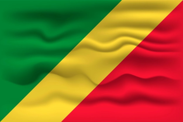 Wapperende vlag van het land Republiek Congo Vector illustratie