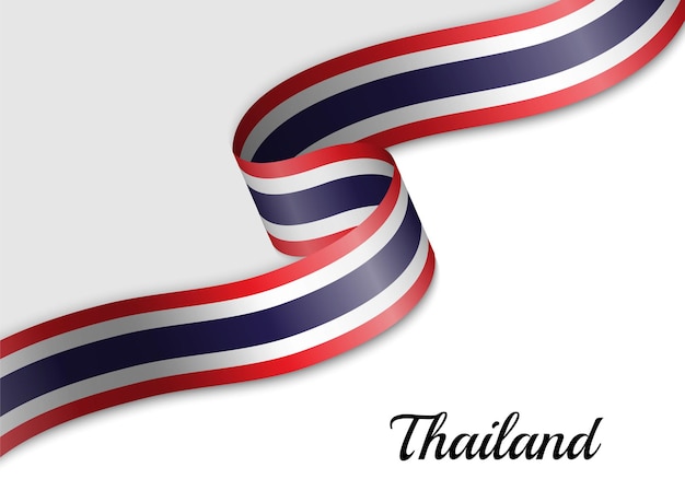 Wapperende vlag van het lint van Thailand