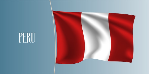 Wapperende vlag van peru. iconisch nationaal peruaans symbool