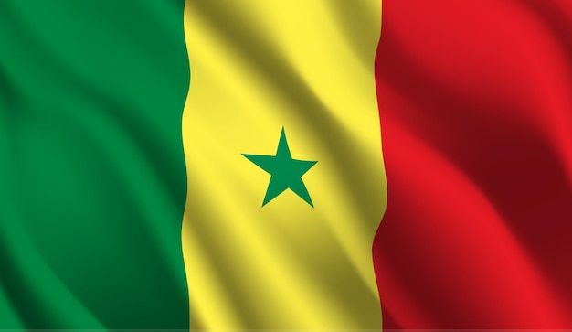 Wapperende vlag van senegal. wapperende vlag van senegal abstracte achtergrond