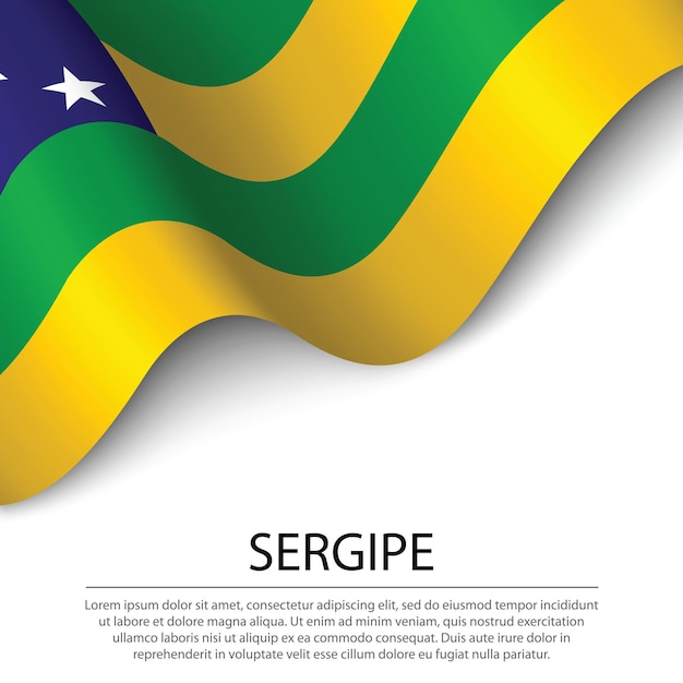 Wapperende vlag van sergipe is een staat van brazilië op witte achtergrond