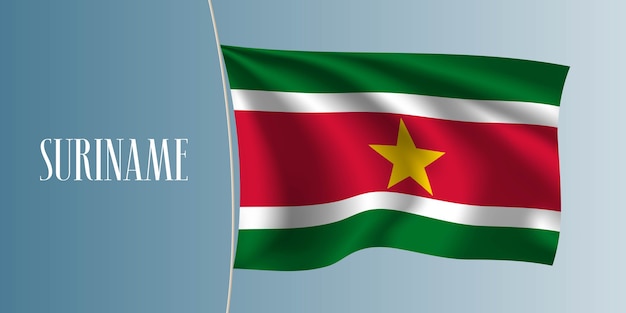 Wapperende vlag van suriname