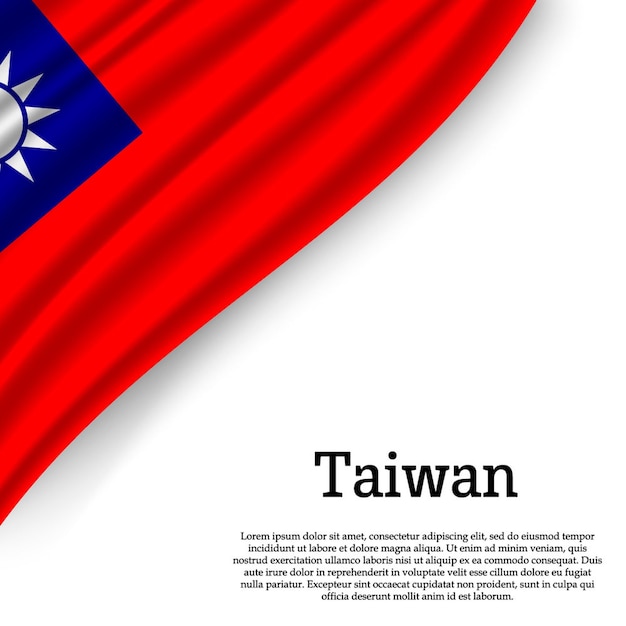 Wapperende vlag van taiwan op wit