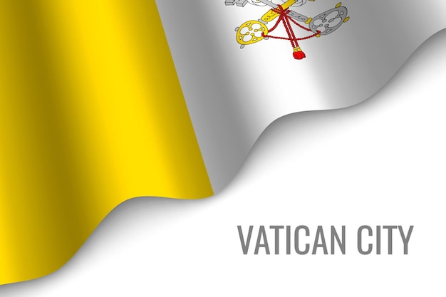 Wapperende vlag van vaticaanstad