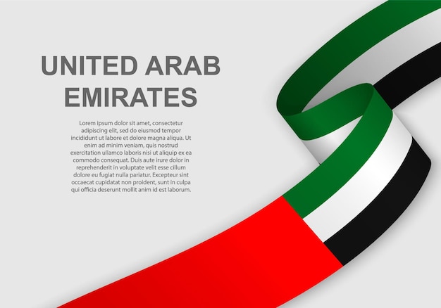 Wapperende vlag van verenigde arabische emiraten.