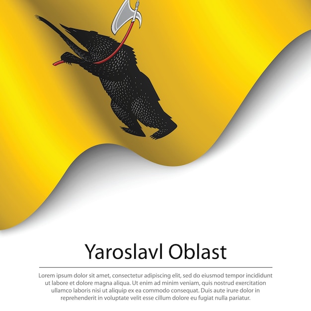 Wapperende vlag van Yaroslavl Oblast is een regio van Rusland op witte b