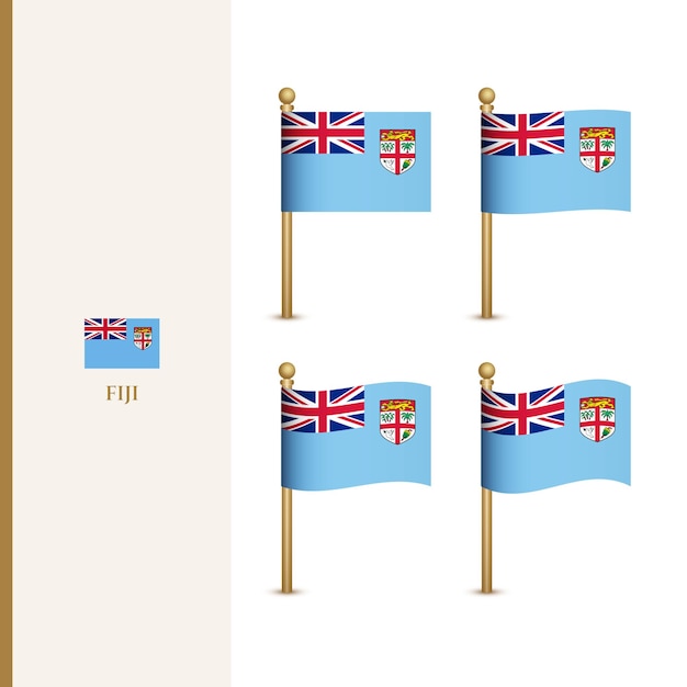 Wapperende vlaggen van Fiji 3D-vector illustratie vlag van Fiji