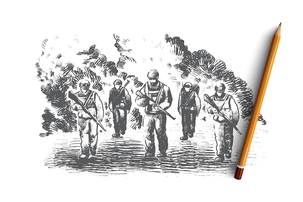 Вектор Иллюстрация концепции войны