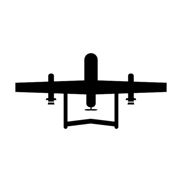 Вектор Вектор значка военного дрона изолирован на белом
