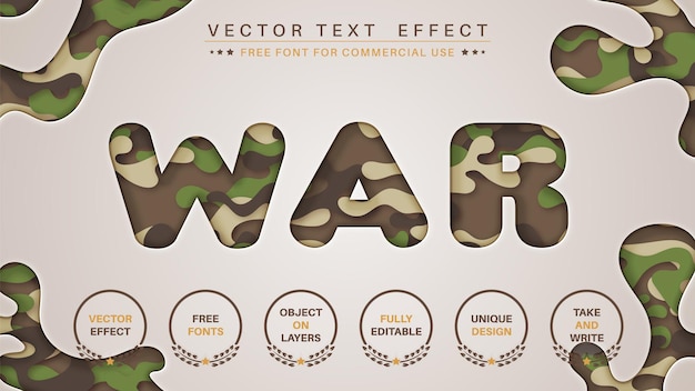 Vector war  edit text effect font style