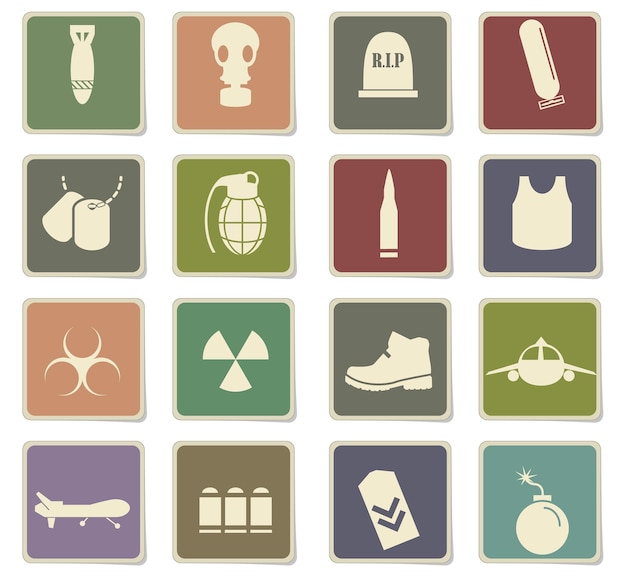 War symbols vector icons for user interface design