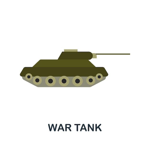 Плоская иконка военного танка Цветной простой элемент из коллекции оружия Креативная иконка военного танка для шаблонов веб-дизайна, инфографика и многое другое