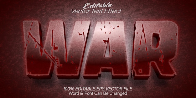 War Vector Text Effect Editable Alphabet Soldier Army Warrior Red