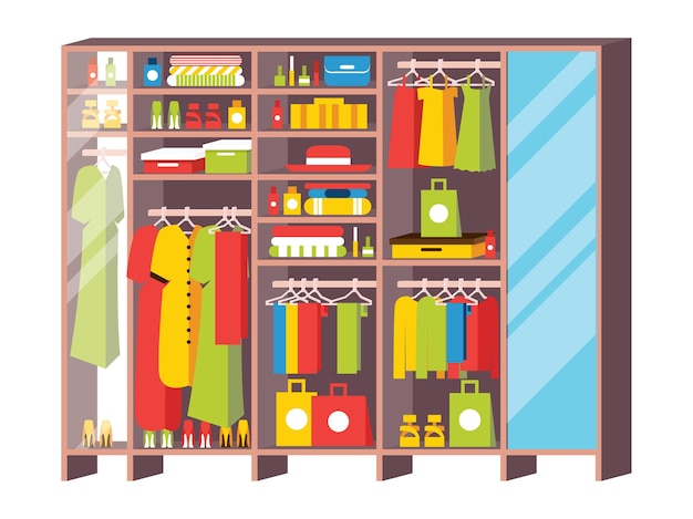 Wardrobe Closet with Drawers and Shelves From Dressing Room