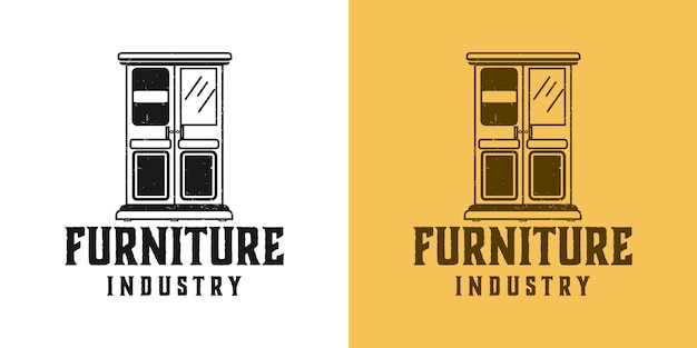 Wardrobe furniture logo design vector illustration