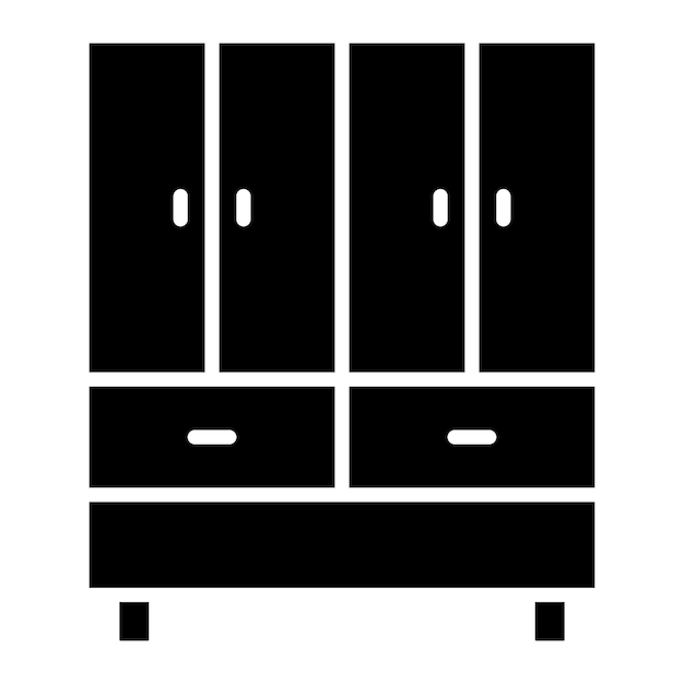 Wardrobe Glyph Solid Zwarte illustratie