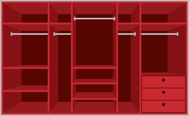 Vector wardrobe room. furniture