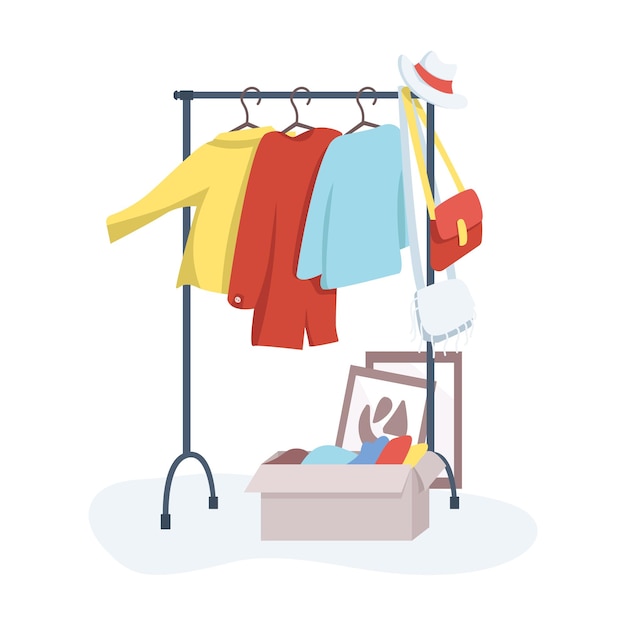 Wardrobe semi flat color vector object