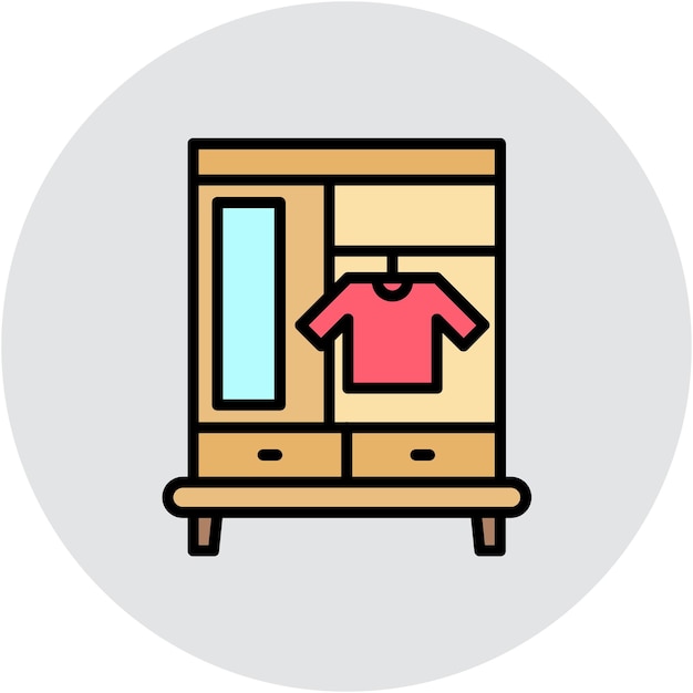 Vector wardrobe vector illustration style