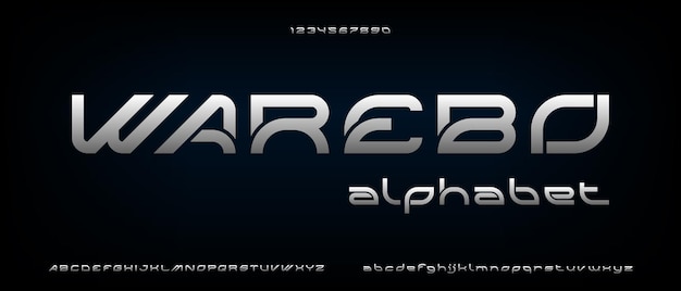 Warebo, modern futuristic alphabet with urban style template