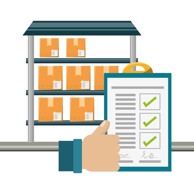 warehouse checklist and thumb up