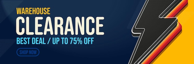 Warehouse clearance sale banner template