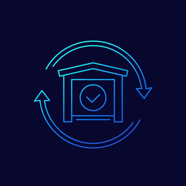 Warehouse depot line vector icon