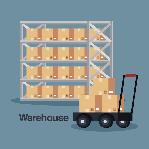 Vector warehouse goods service icons