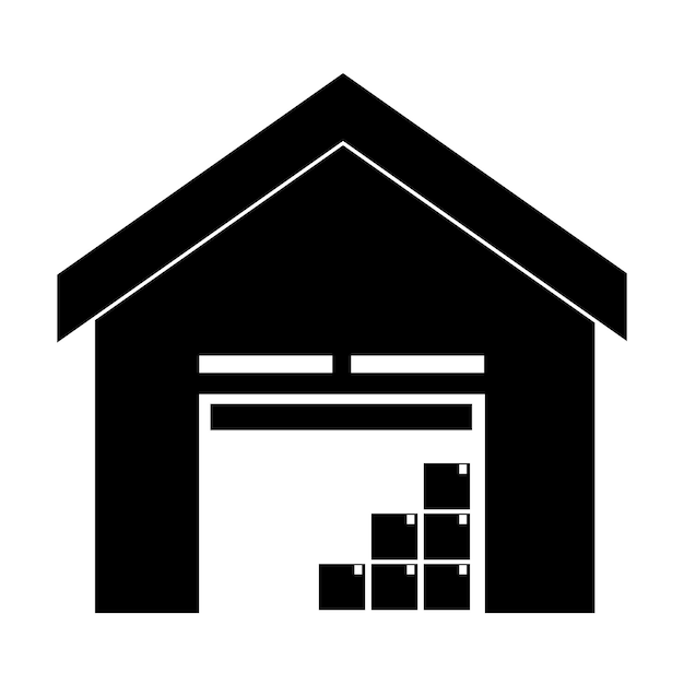 Modello di illustrazione vettoriale dell'icona del magazzino