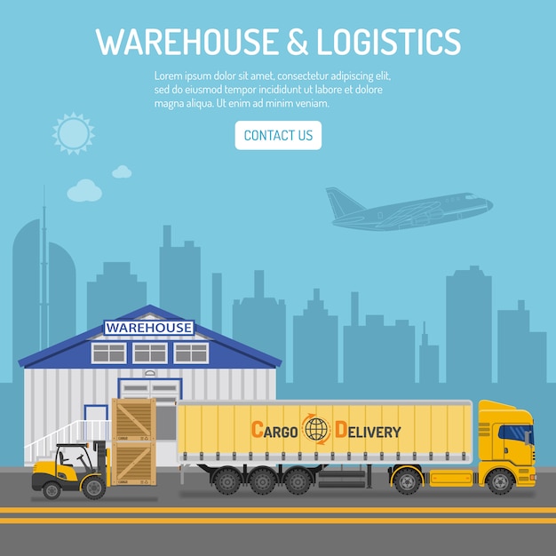 Vector warehouse and logistics concept