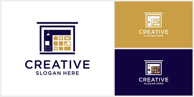 Warehouse storage logo design template