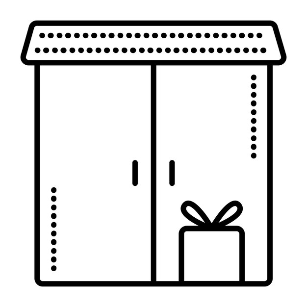 Warehouse with goods black line vector illustration parcel storage