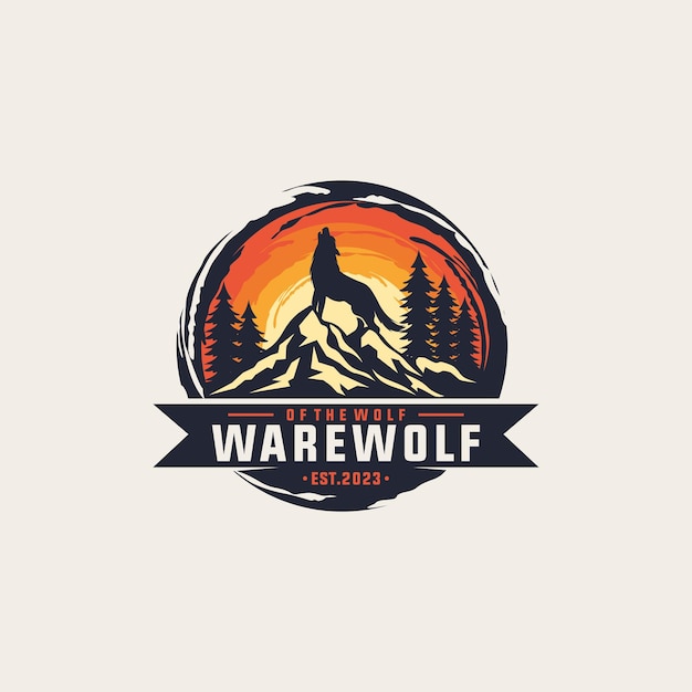 Vector warewolf logo ontwerp vector