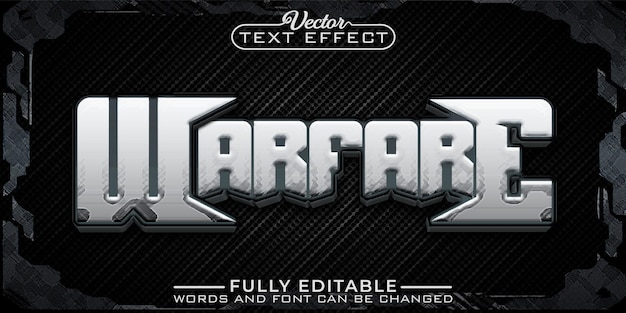 Warfare game vector editable text effect template