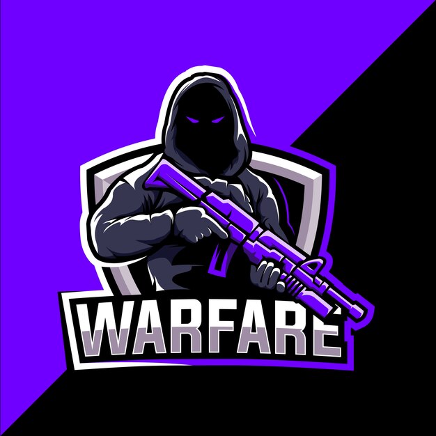 Warfare mascot esport logo design