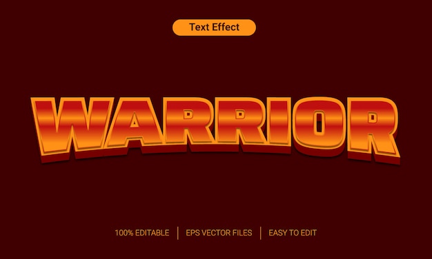 Warior orange gradient 3d text style effect