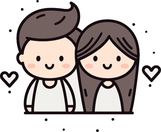 Warm Affection Vector Couple Illustration Creëer een Duo Couple Vector Artwork