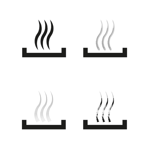 Vector warm air icon set rising steam symbols vector illustration eps 10