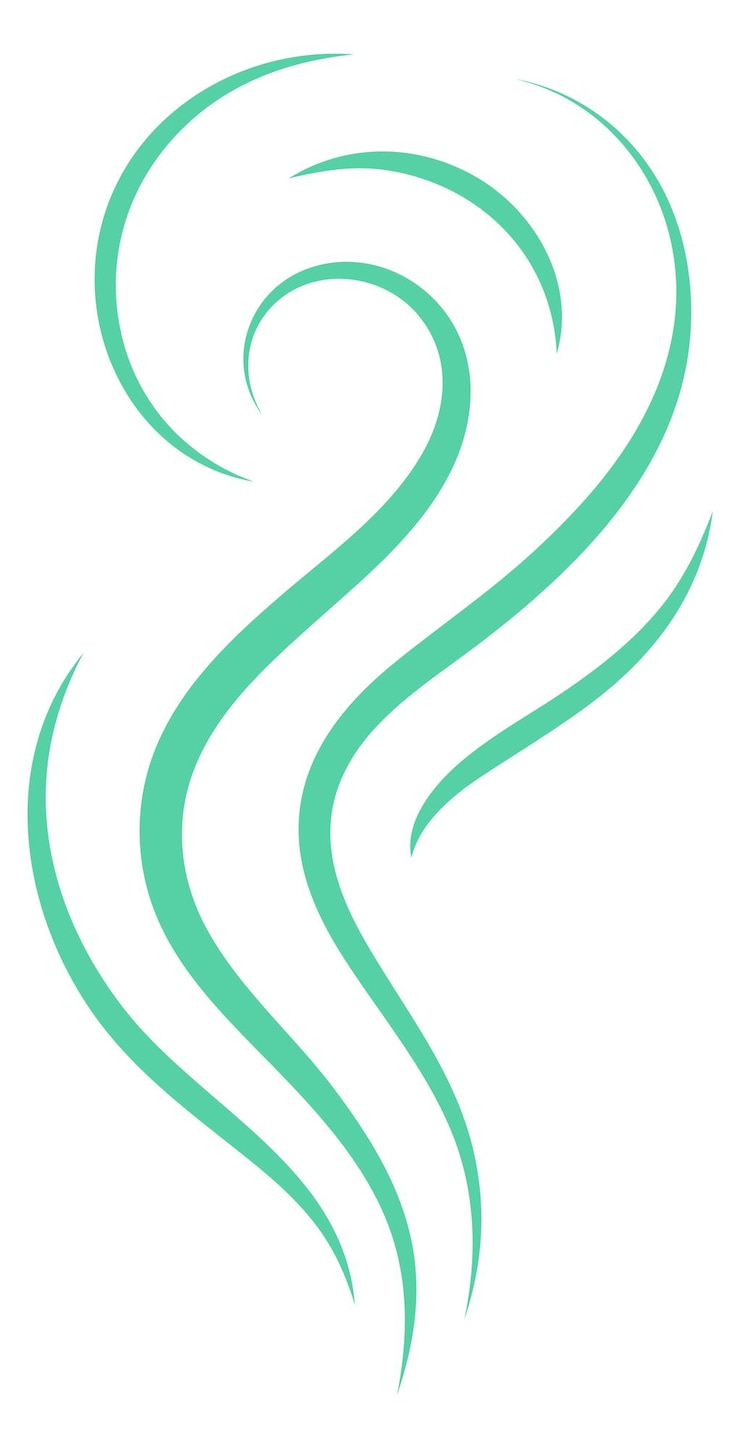 Vector warm air motion lines hot smoke symbol
