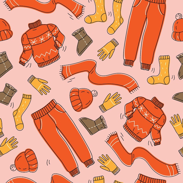 Vector warm clothes pattern