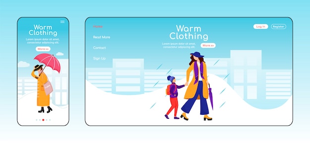 Warm clothing landing page