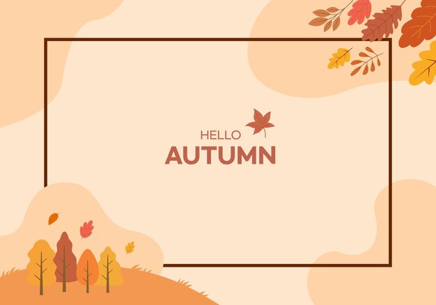 Vector warm color autumn background illustration