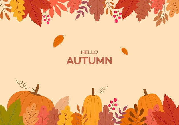 Warm color autumn background illustration