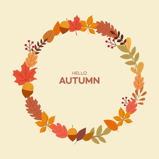 Warm color autumn background illustration