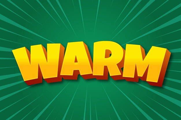 Warm editable text effect cartoon style