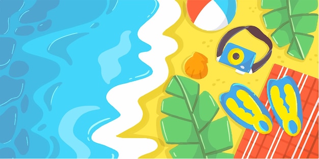 Warm en chill zomer banner doodle illustratie