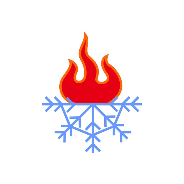 Warm en koud Verwarming Ventilatie en airconditioning HVAC-logo