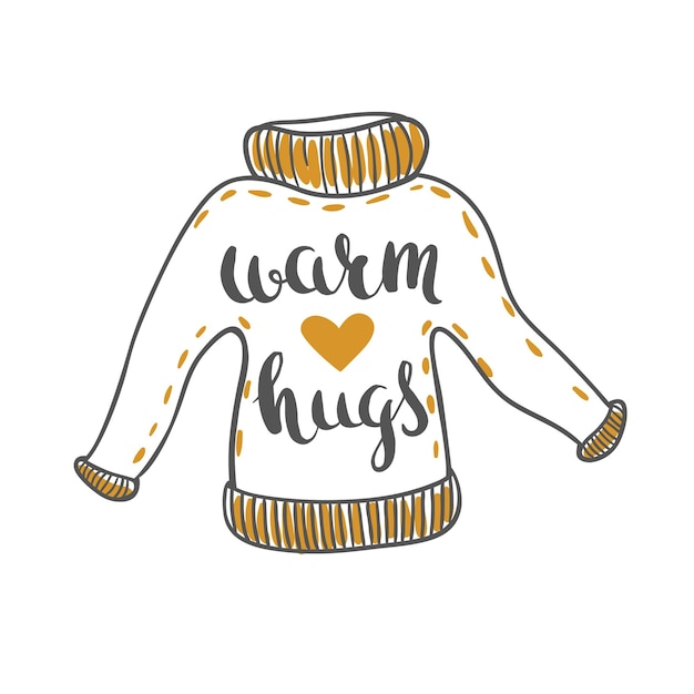 Warm hugs lettering